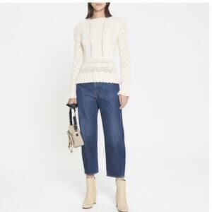 See by Chloe Openwork Wool Jumper sweater Ivory alpaca sz L
